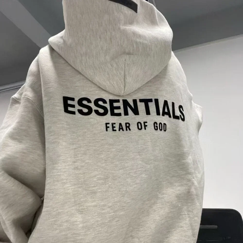 Fear of God Essentials Hoodie Light Oatmeal Relaxed Silhouette - Picture 3 of 4
